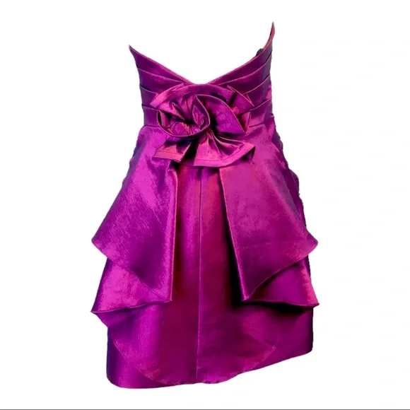 Phoebe Couture Dress Sweetheart Neckline & Back Bow Detail Fuchsia Pink Size 6 - Picture 3 of 8